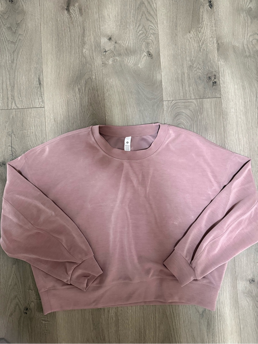 Lululemon Softstreme Perfectly Oversized Cropped Crew Mauve Pink Size 12